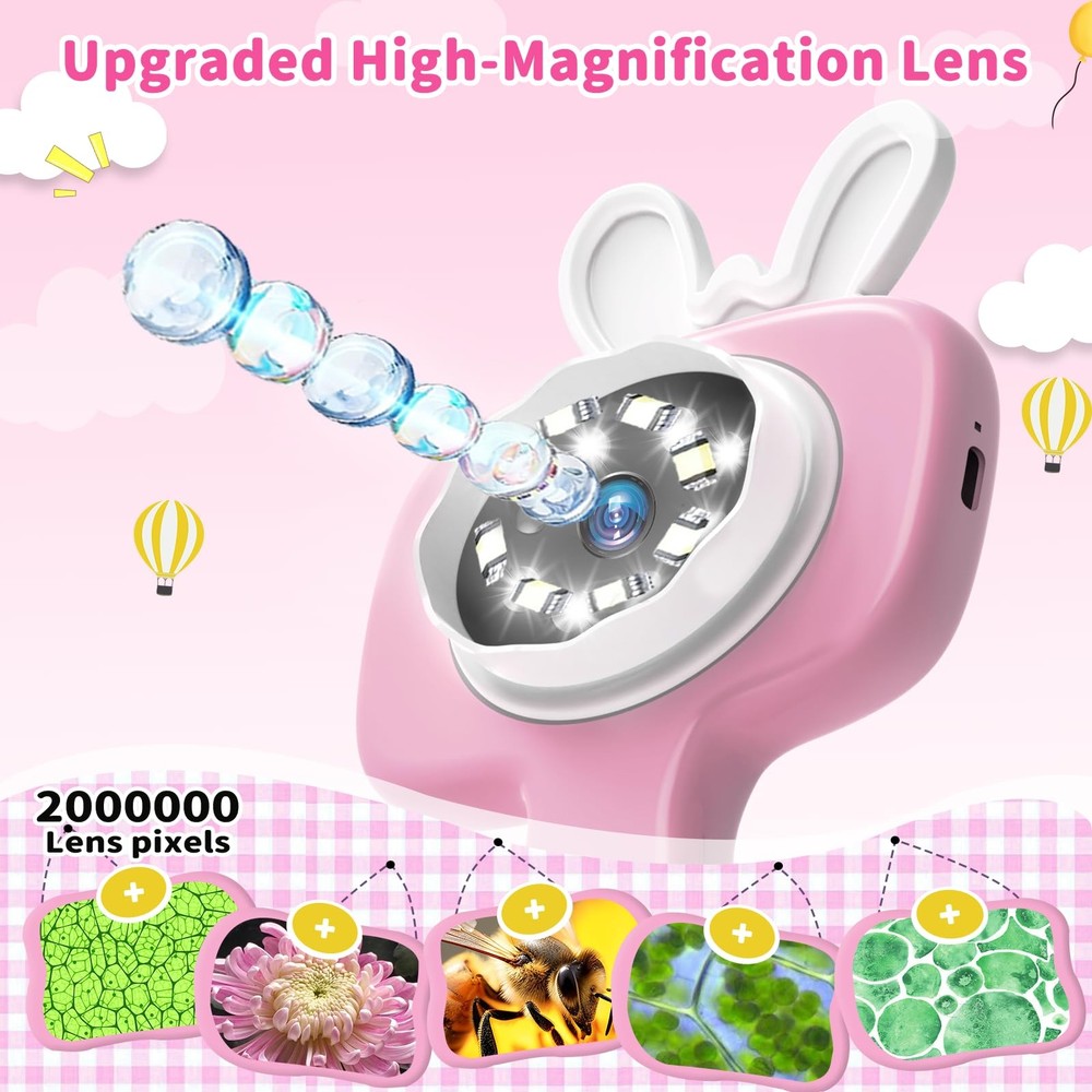 Microscope for Kids, 2.4" Handheld Digital Pocket Microscope, STEM Educationa...