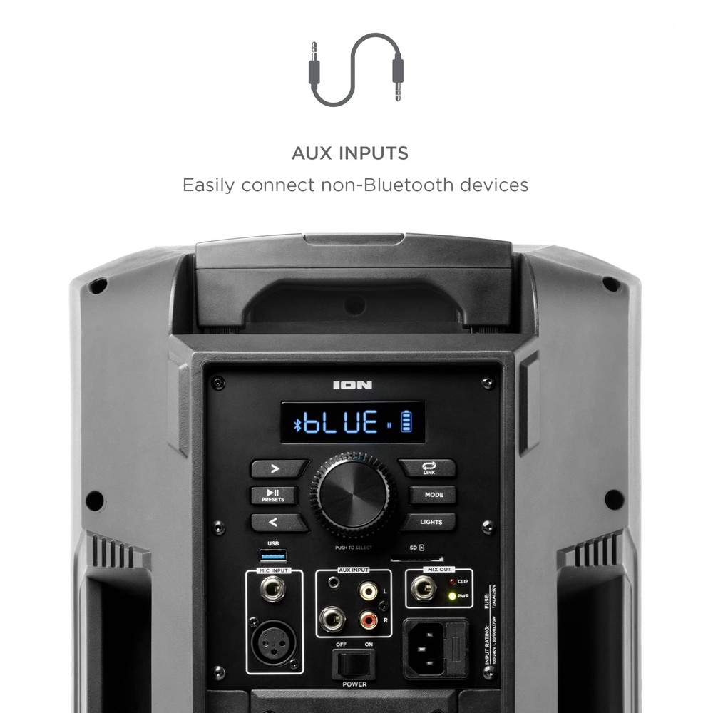 ION Audio PowerGlow 300 Portable Wireless Bluetooth Speaker