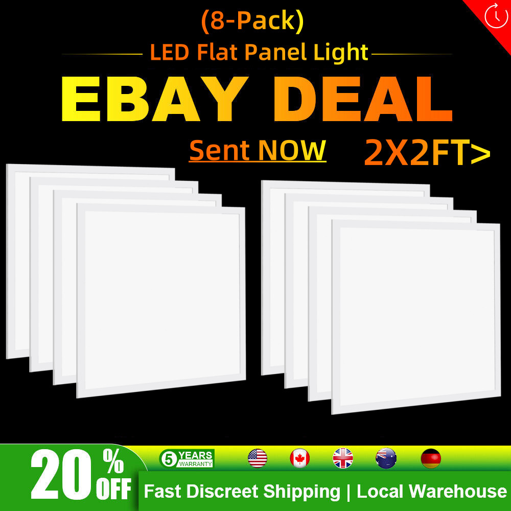2X2FT LED Flat Panel Light 5800LM 8X45W 5000K Drop Ceiling Ceiling Office Lights