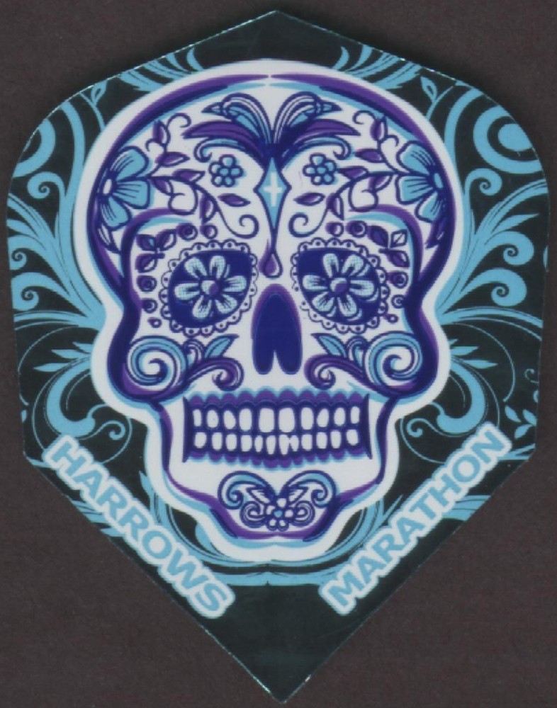 BLUE SUGAR SKULL Dart Flights: 3 per set