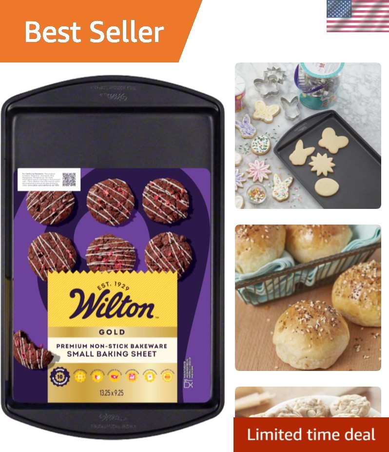 Gold  Non-Stick Baking Sheet 13x9in - Safe, Warp-Resistant Bakeware