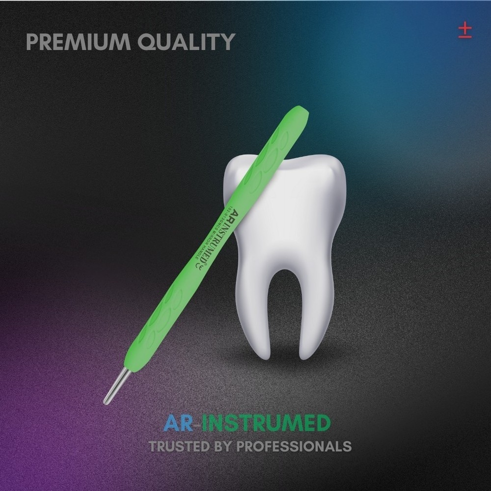 Silicone Coated Mouth Mirror Handle Light Green Cone Socket Dental Instruments