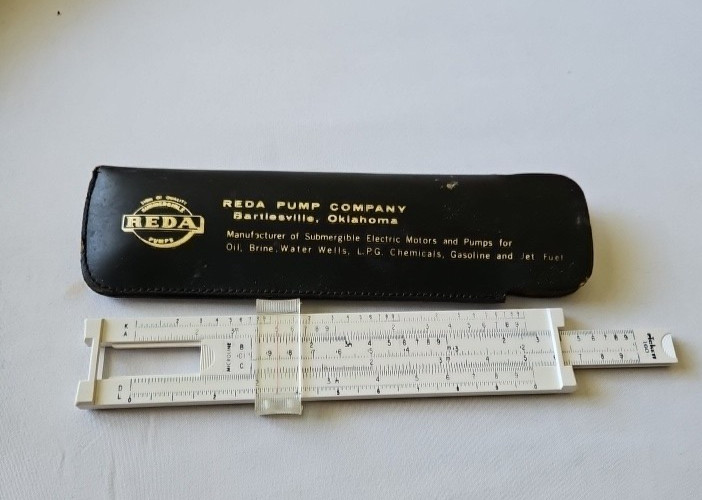 Pickett Microline Slide Ruler 160 Engineering with Black Leather Case