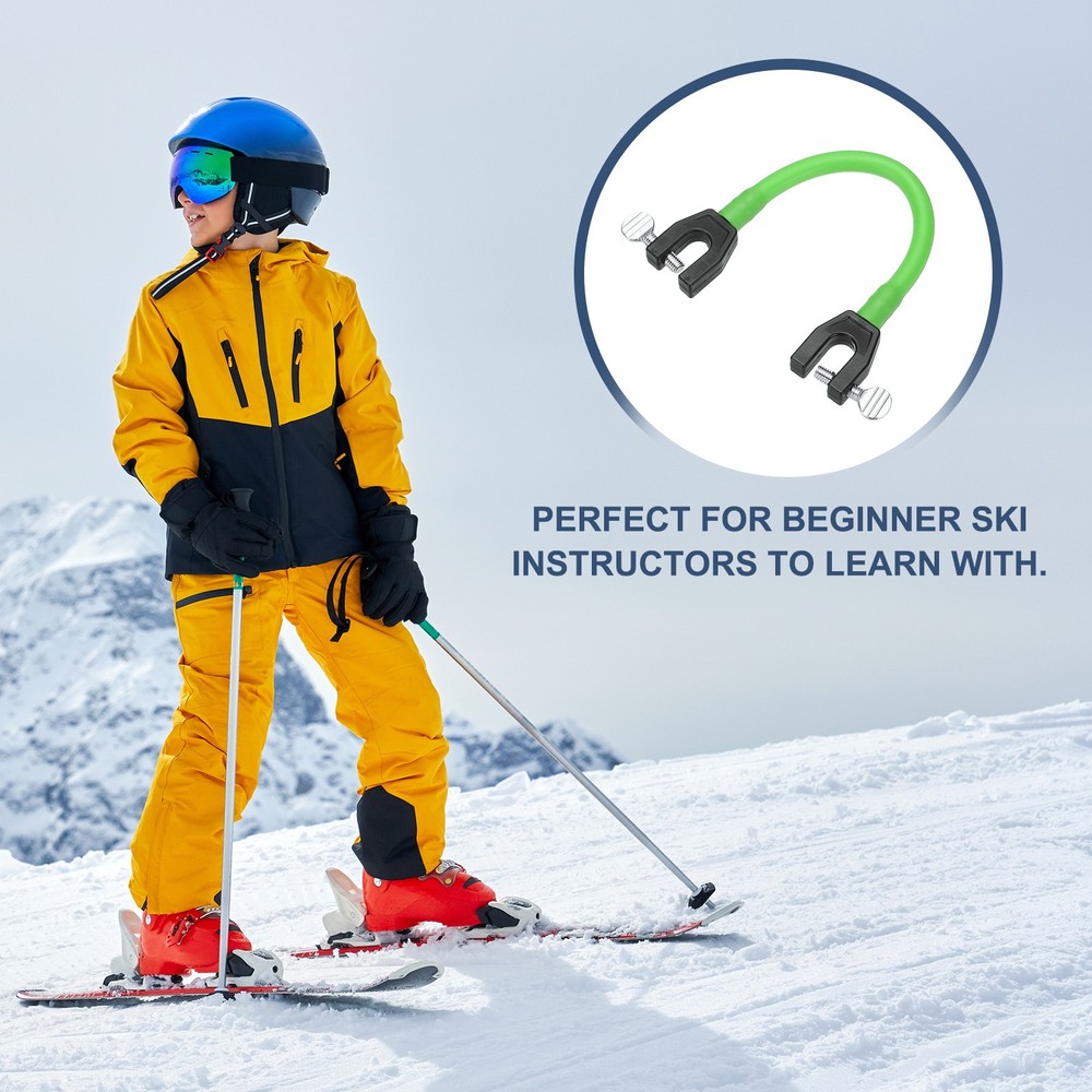 Ski Tip Connector, Snowboard Clip Ski Training Aid 2 Pcs &Light Green