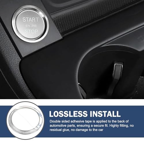 Car Engine Start Stop Push Botton Cover, Aluminum Key Ignition Switch Silver