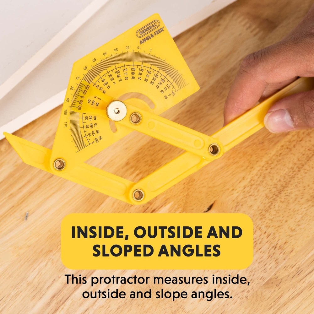 General Tools 29 Plastic Protractor and Angle Finder, Outside, Inside, Sloped...