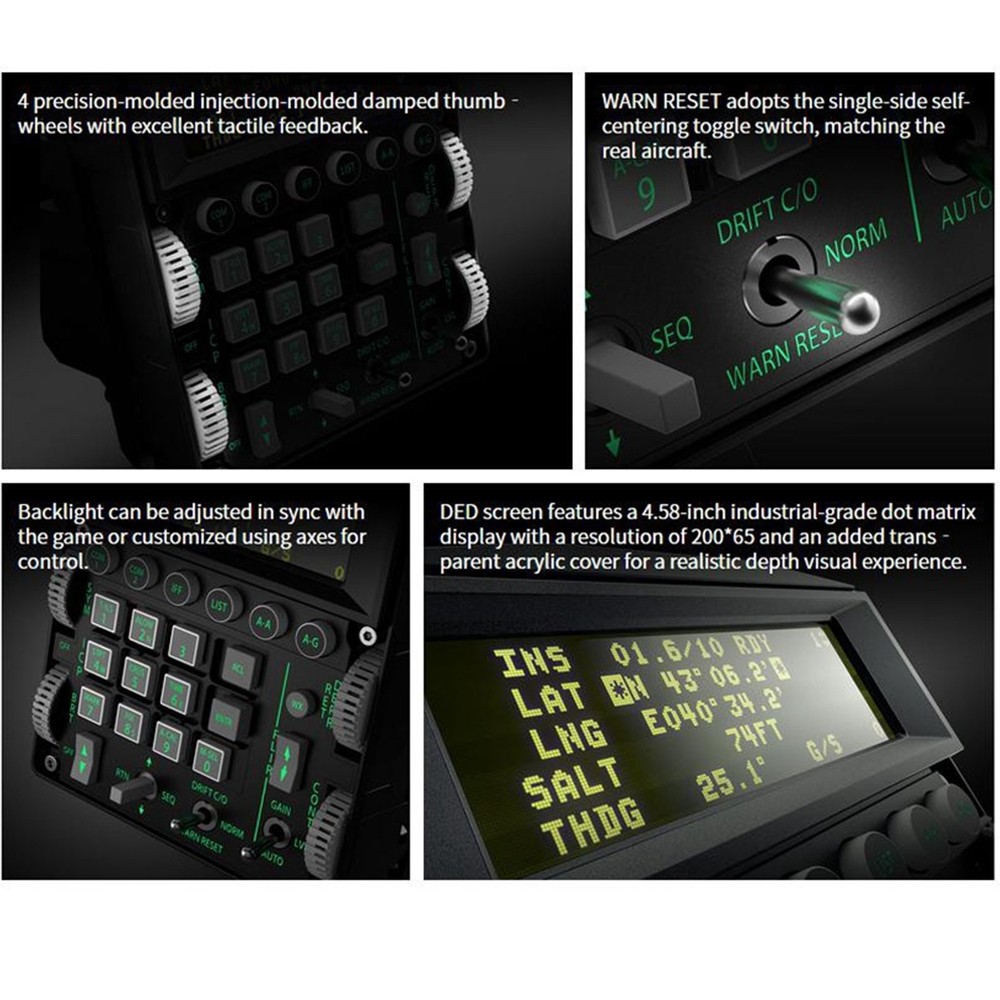 WINWING DCS ICP Flight Control Panel 16-Series Front Panel with 4.58" DED Screja