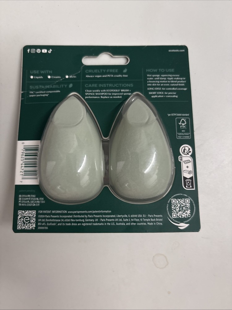 EcoTools Blurring Blender Duo, Makeup Blender 2 Count Set.