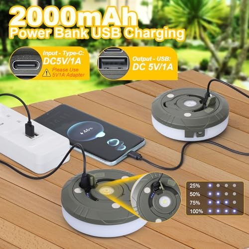 Camping String Lights, Outdoor String Lights with 8 Lighting Modes, 1 pack