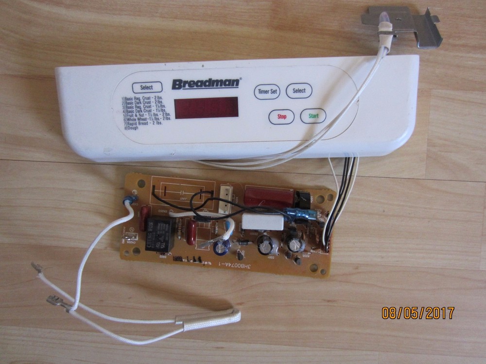 Breadman Bread Machine Part Control Panel PCB TR442SPR