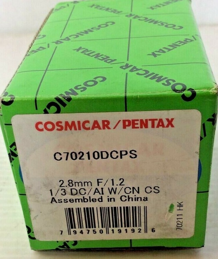 COSMICAR/PENTAX C70210DCPS 2.8mmF/1.2 LENS DC DRIVEN