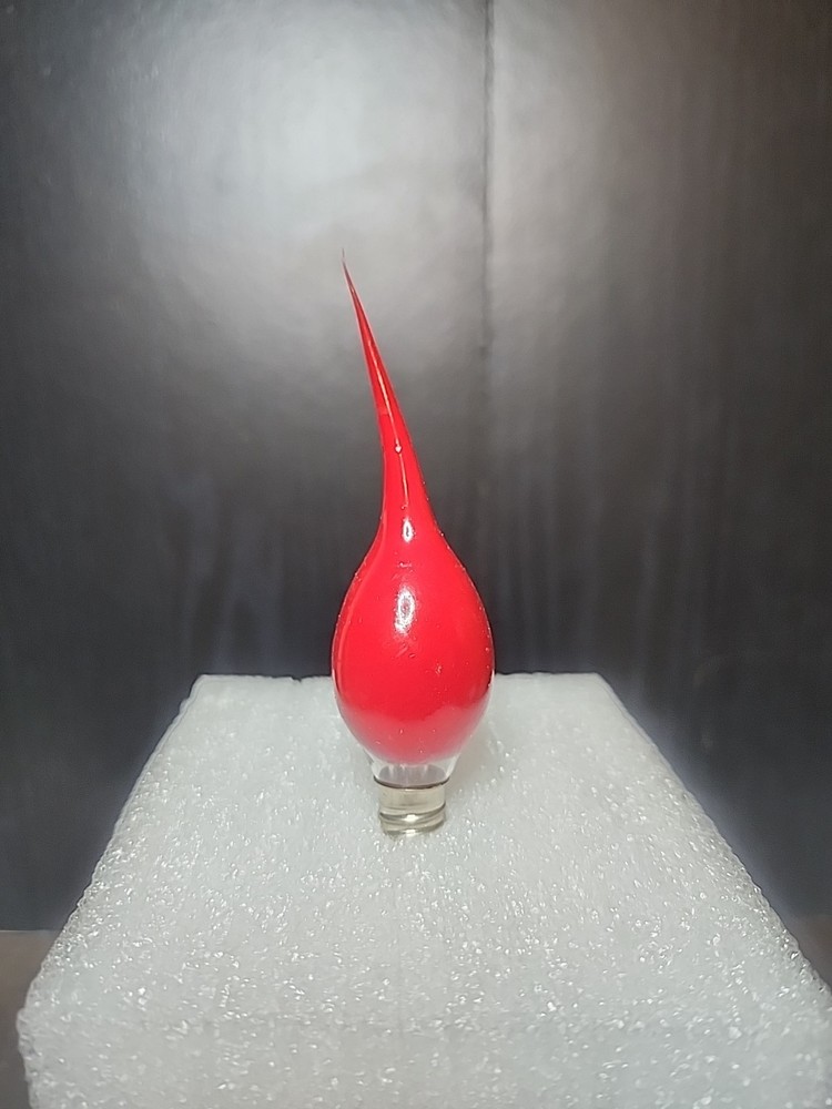 Red, Flame-style Silicone-dipped Light Bulb (E12)