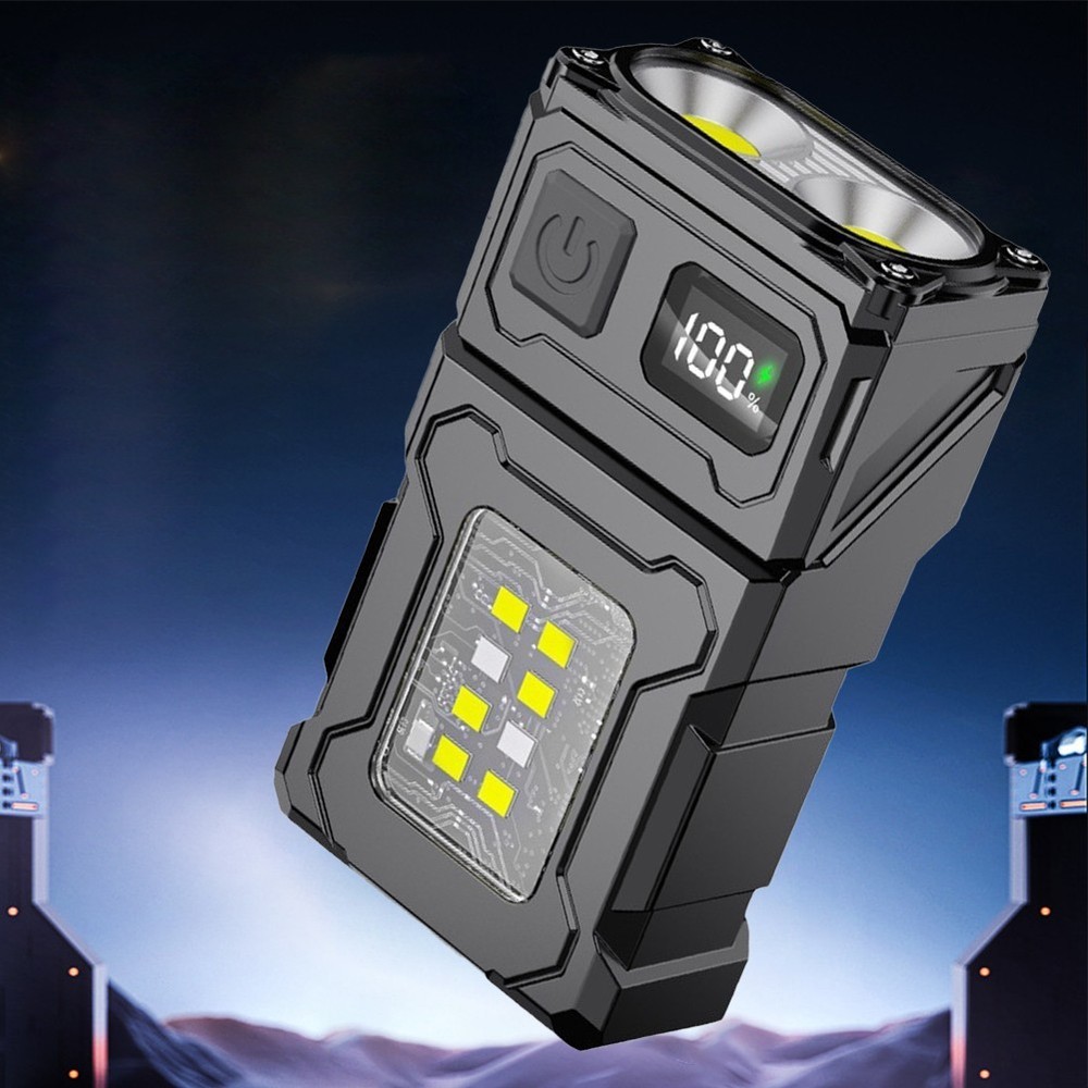 Multitool for Outdoor Camping Keychain Light + USB Rechargeable LED Flashlight