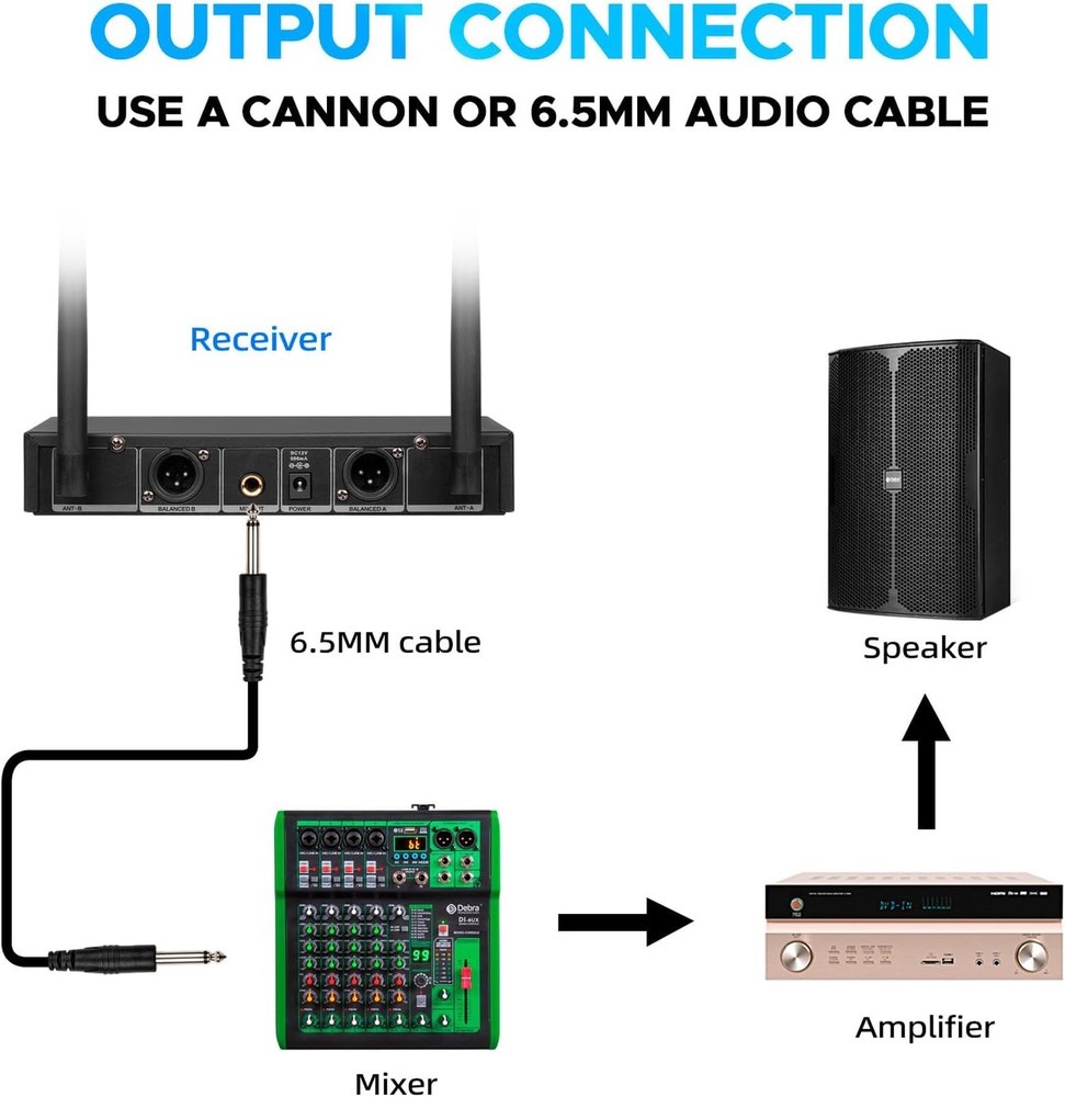 Handheld Wireless Microphone System - 260ft Range