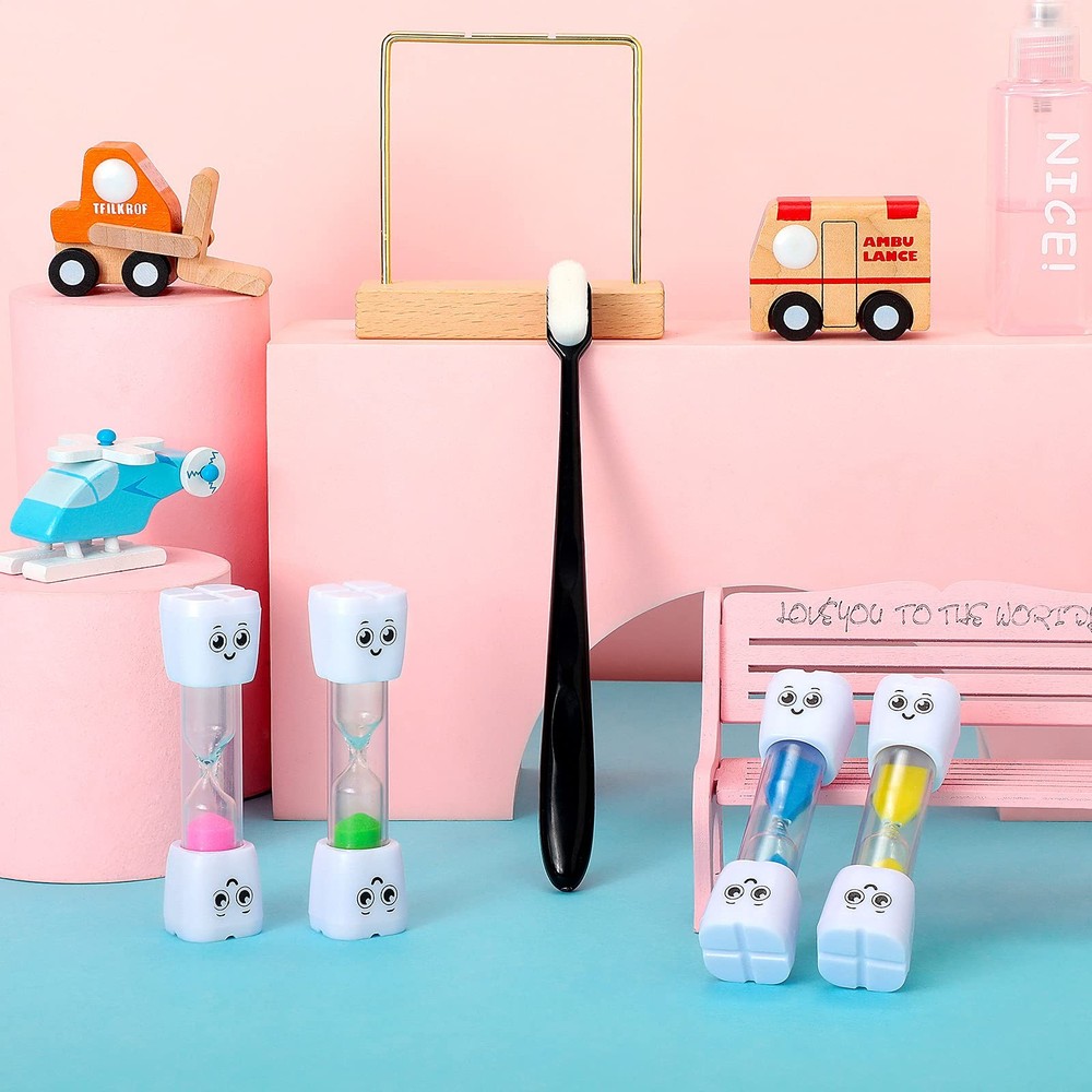 4 Pieces Toothbrush Timer 2 Minute Sand Timer Smile Pattern Tooth Brushing