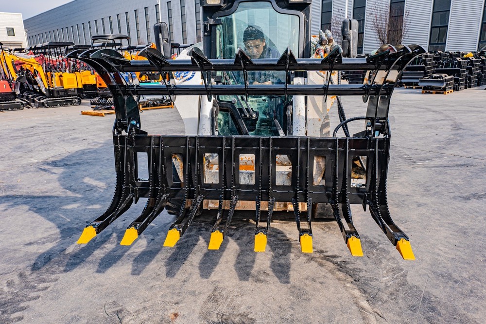72in Root Rake Skid Steer Grapple Attachment Fits Bobcat Skid Steer Quick Attach