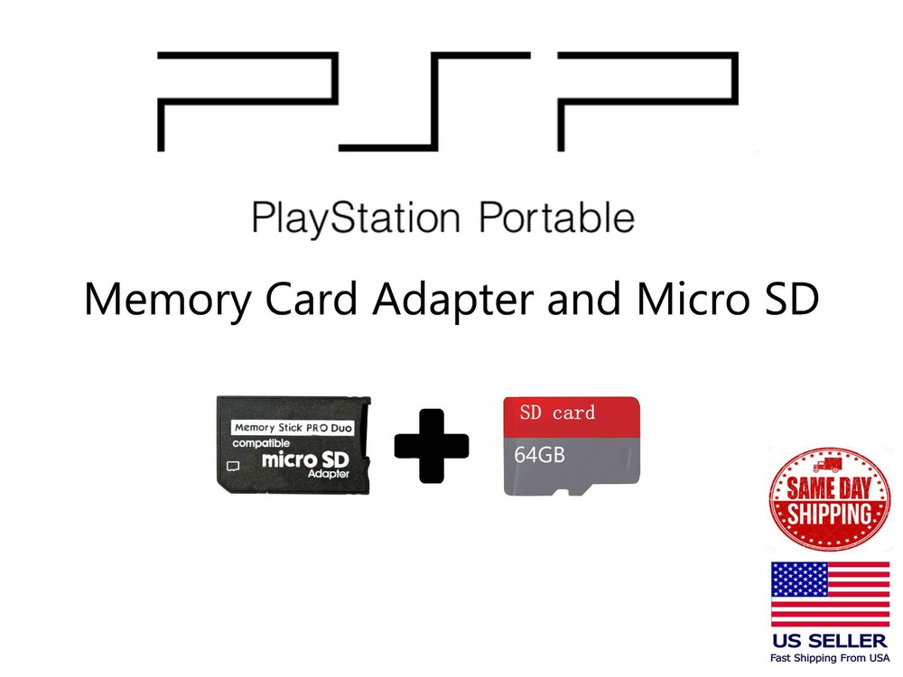 PSP Memory Card Adapter and 64GB Micro SD