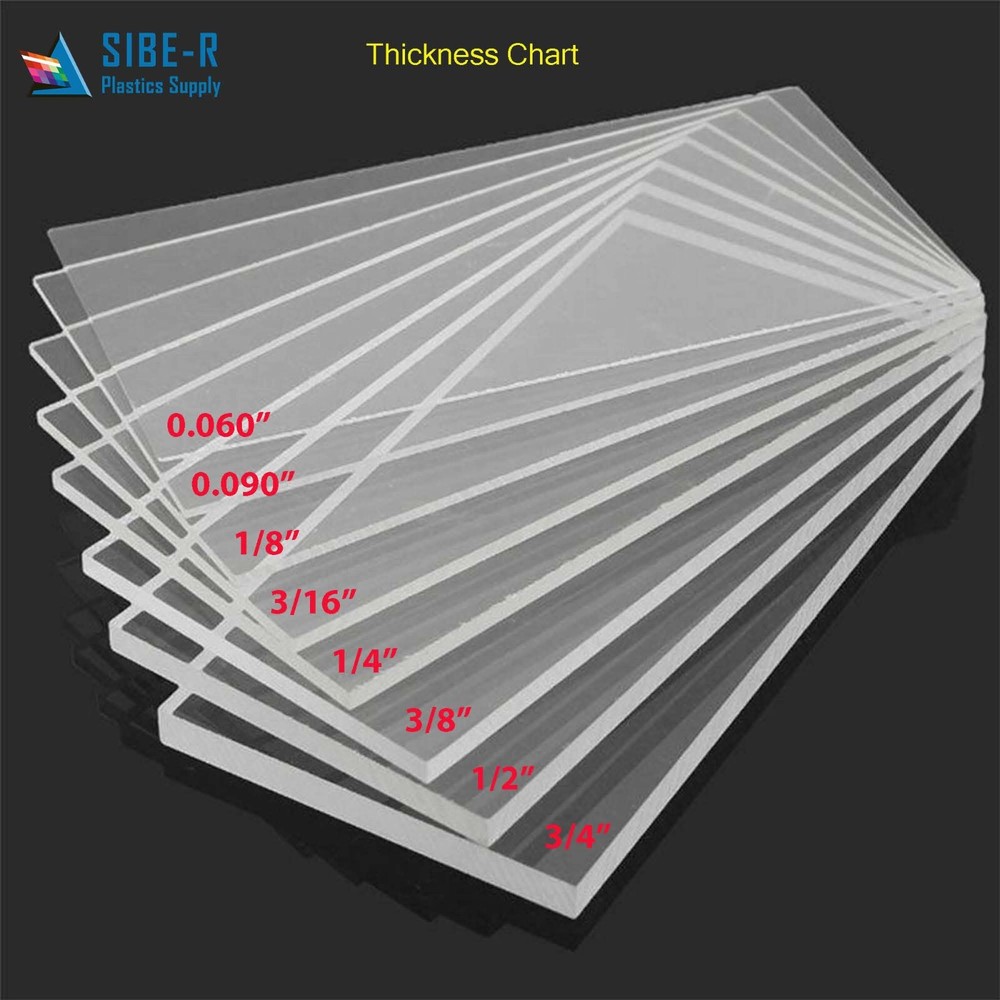 Acrylic Plexiglass Plastic Sheet - 1/2" Thick - Clear - 24" x 36"