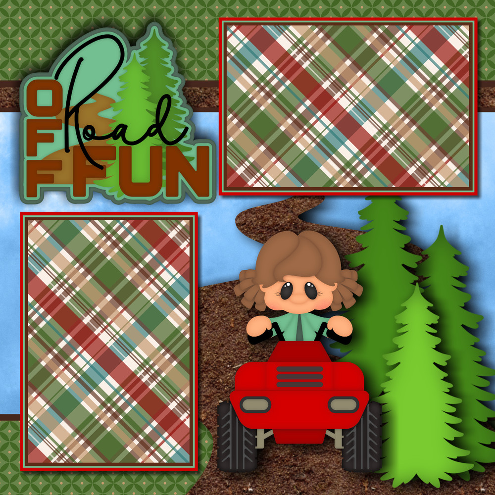 OFF ROAD Premade Scrapbook Pages Paper Piecing printed layout DBDS