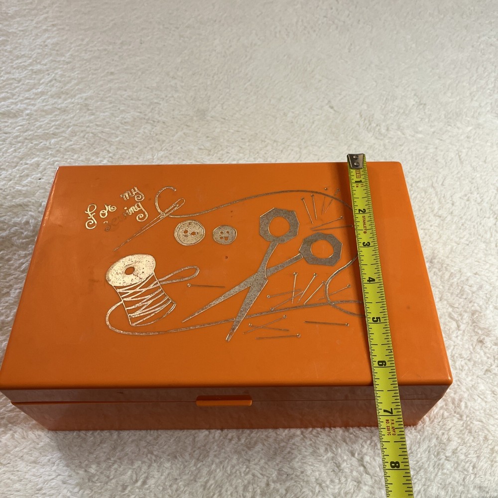 Vintage Sewing Box Orange For My Sewing READ