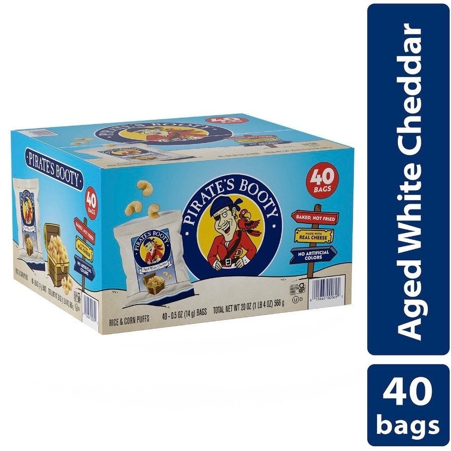 Pirate's Booty Aged White Cheddar 0.5 oz., 40 pk.