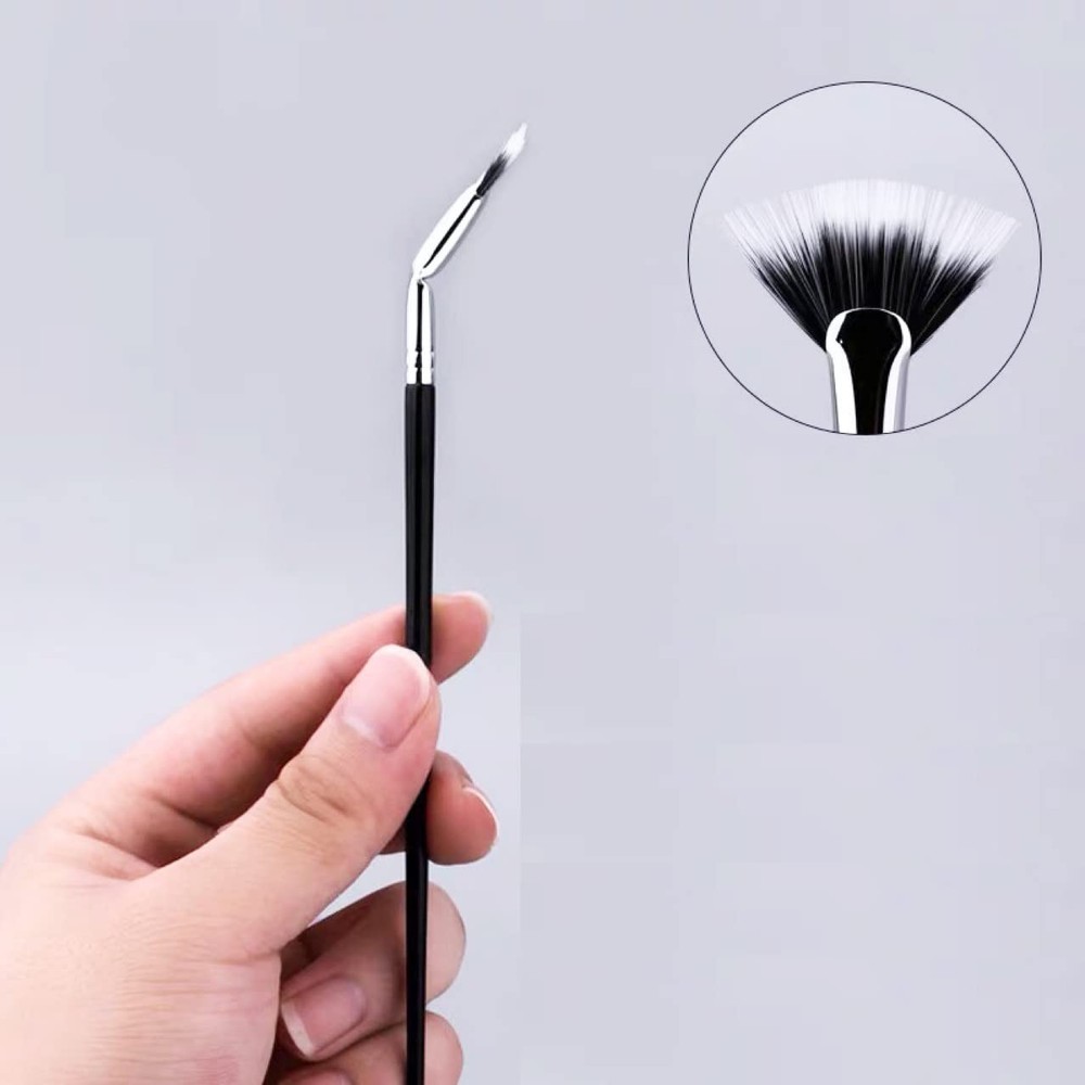 Fan Mascara Brushes Eyelash Eyebrow, 2Pcs Black Makeup Tools