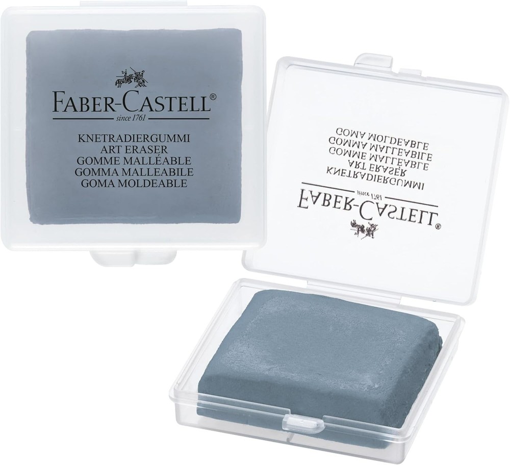 Versatile Kneadable Eraser for Artists - Grey, Includes Storage Case