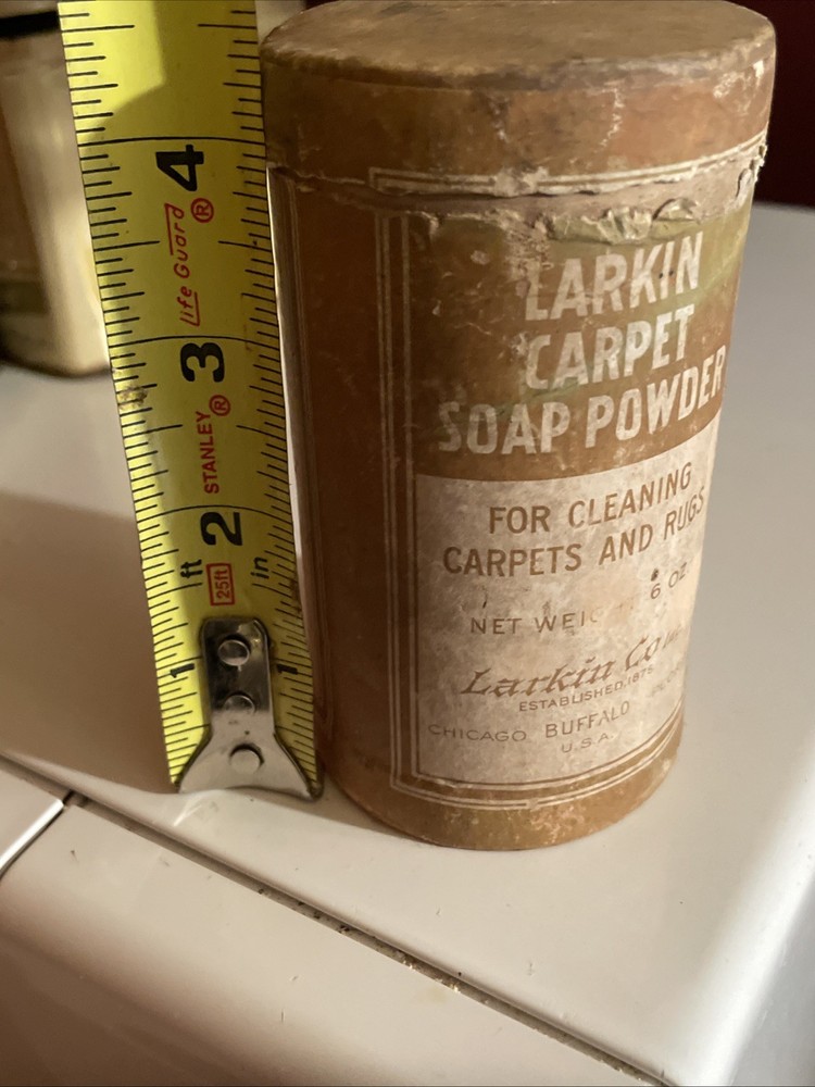 Larkin Carpet Soap Powder Cardboard Ad Container