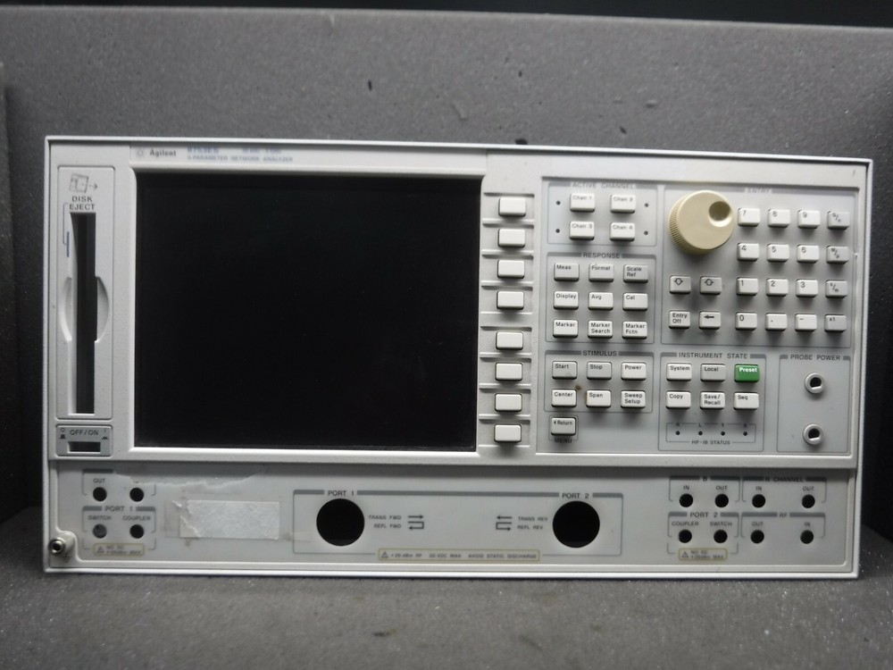 Agilent, 8753ES, 30 kHz, S-Parameter Network Analyzer Front Panel (Used)