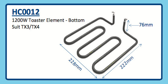 1200W TOASTER ELEMENT - BOTTOM HC0012 TX3 TX4
