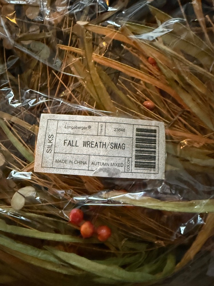 Longaberger baskets Fall wreath swag
