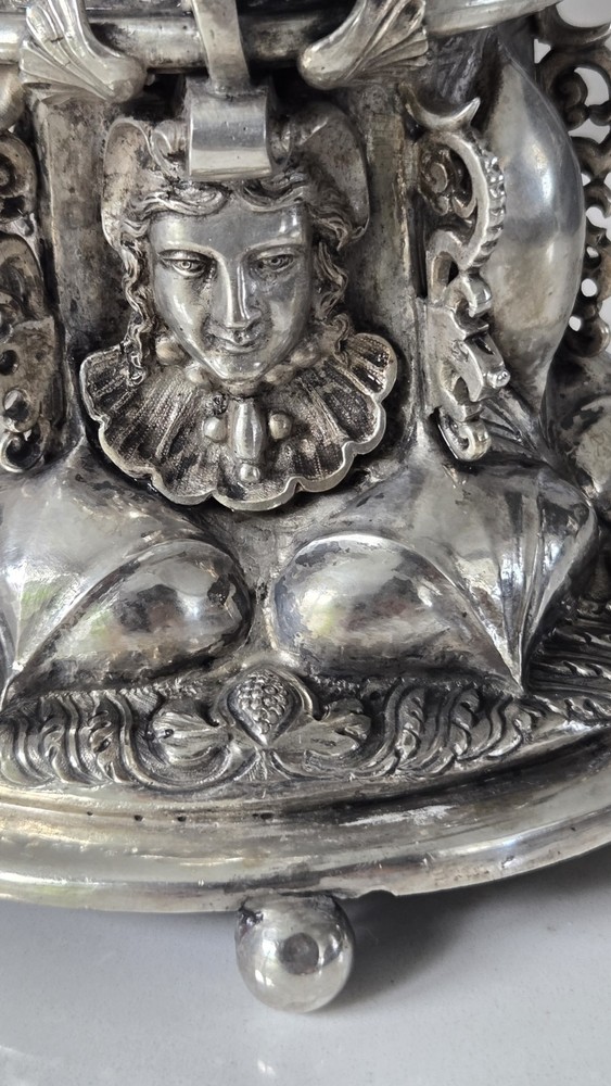 EXCEPTIONAL EXTRA LARGE GERMAN SILVER TANKARD