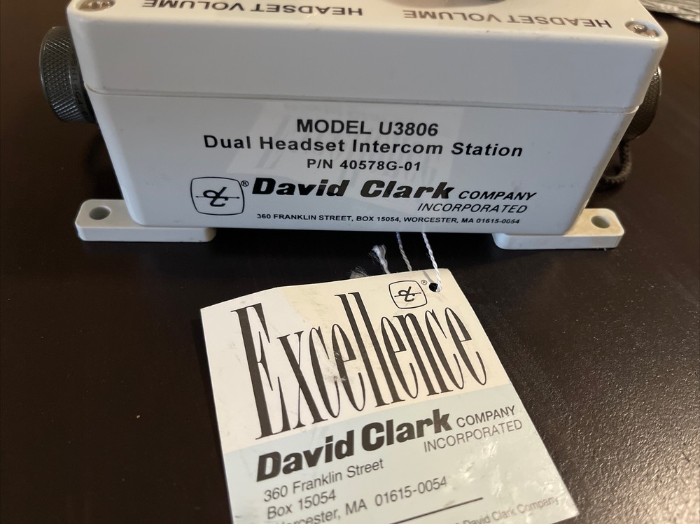 David Clark Dual Headset Intercom Station U3806