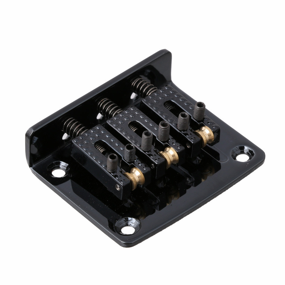 3-String Cigar Box Guitar Roller Saddle Tailpiece Bridge Black