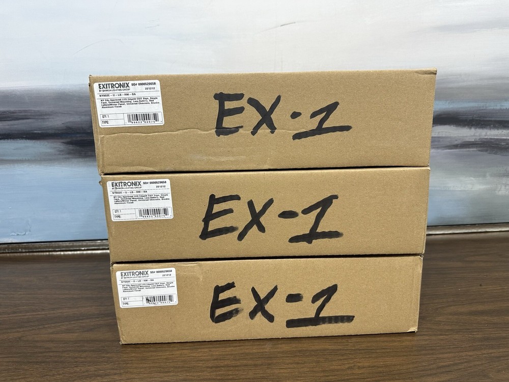 Exitronix NY902E-U-LB-RM-BA LED Edgelit EXIT Sign New (PRICE FOR 1)