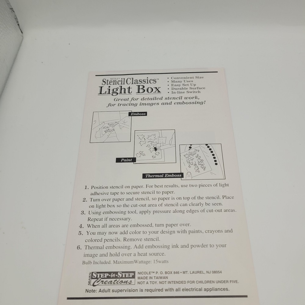 Light Box Nichole Stencil Classics Trace Emboss Stencil