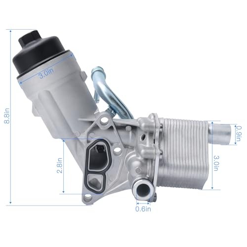 Engine Oil Cooler Filter Housing Assembly Adapter with Gasket, Filter Insert