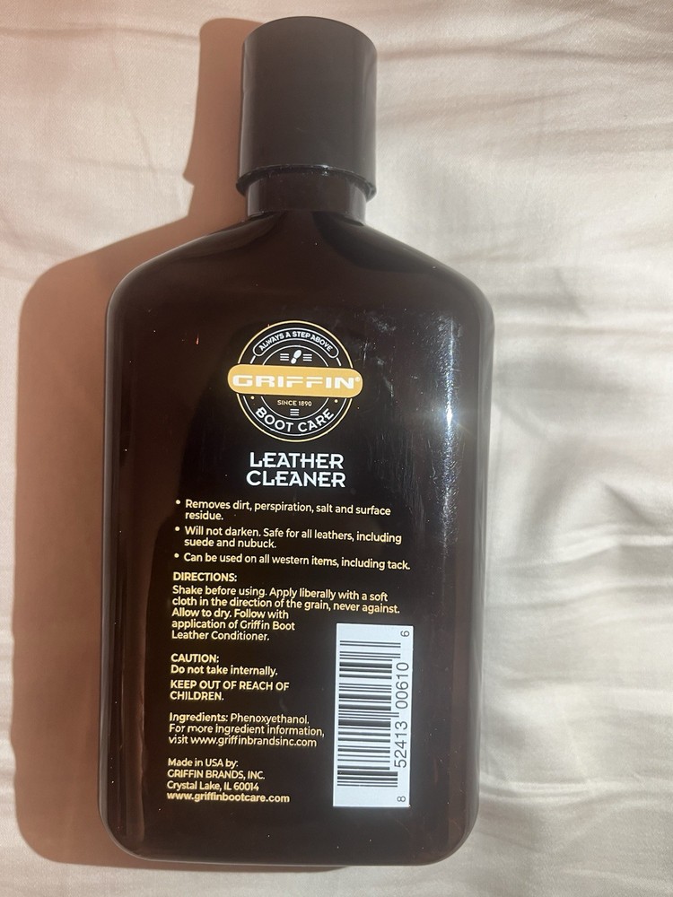 Griffin Boot Care Premium Leather Cleaner 8 Oz