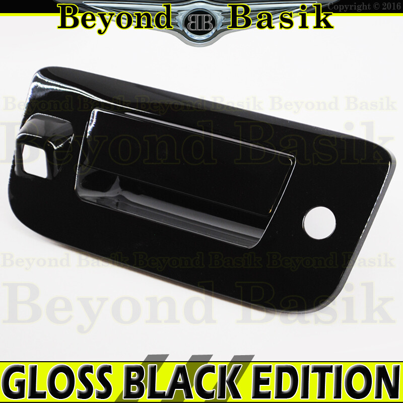 2007-2013 CHEVY SILVERADO GMC SIERRA 1500 GLOSS BLACK Tailgate Handle COVER+CamH