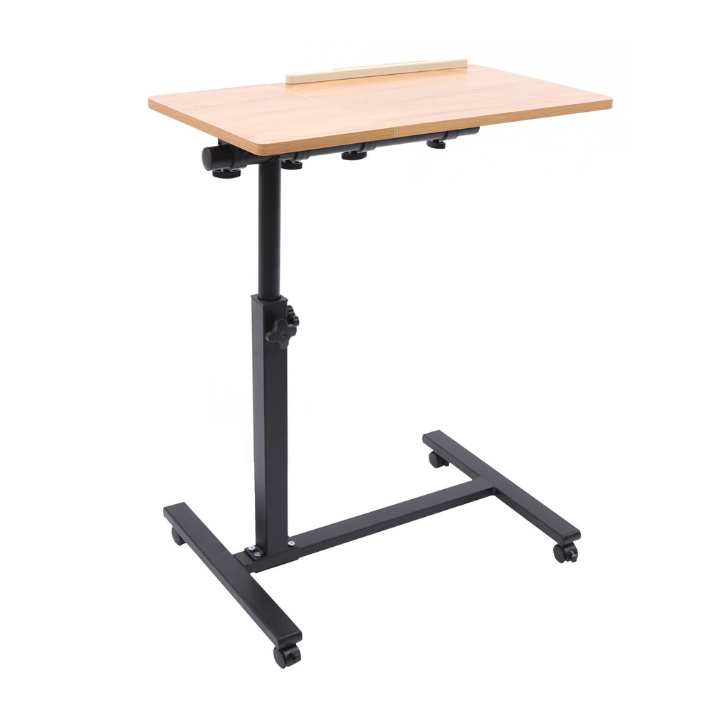 Rolling Laptop Desk Adjustable Mobile Computer Stand Bed Side Table Office Desk