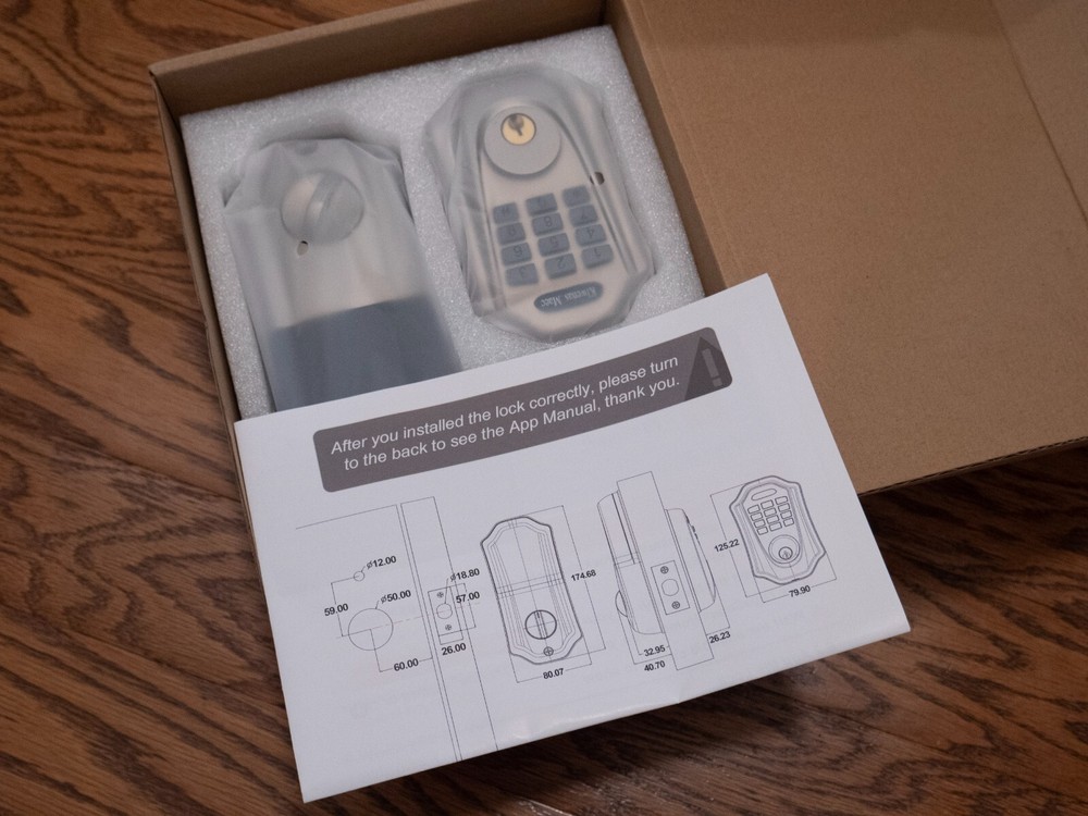 KlwenasMaec Smart Deadbolt Lock, Electronic Bluetooth Digital Keypad Lock