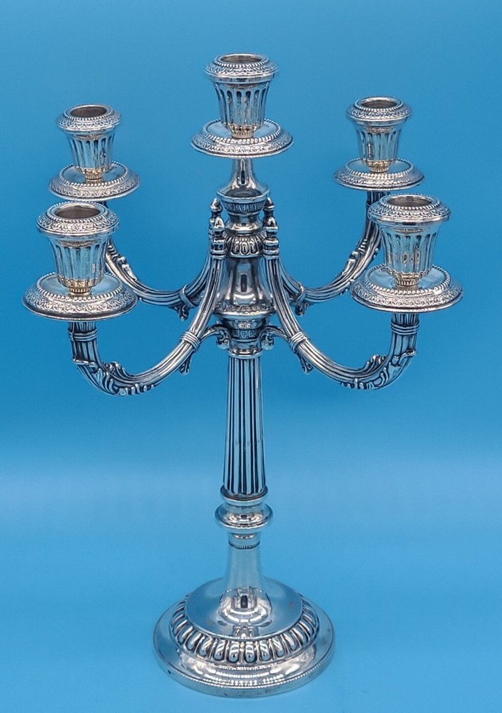 ITALIAN SILVER 5 LIGHT CANDELABRA