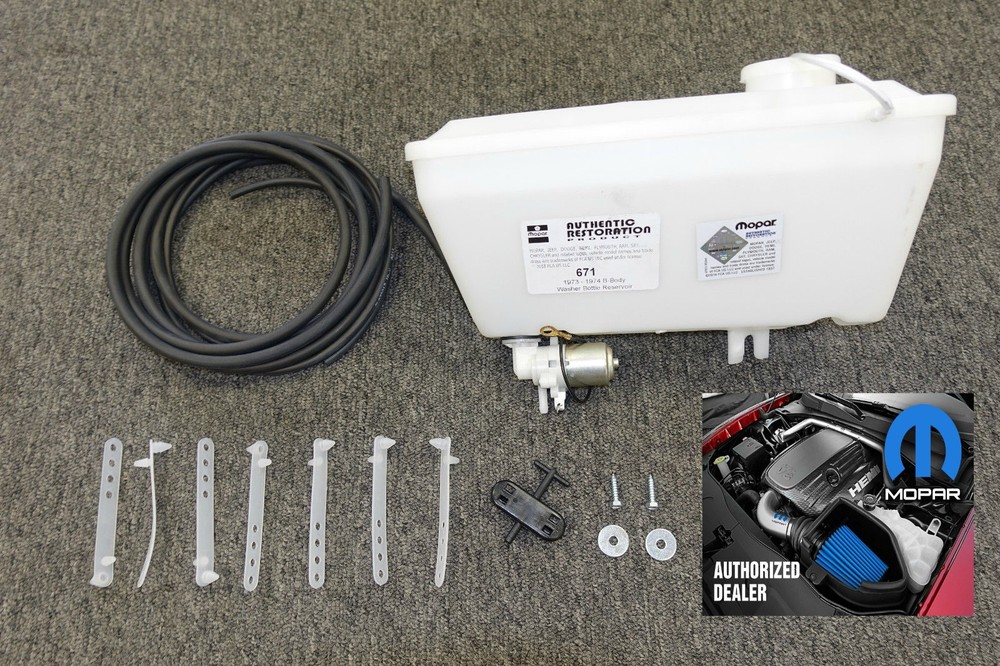 8-pc MoPar Script Electric Windshield Washer Set for 1973-1974 B-Body