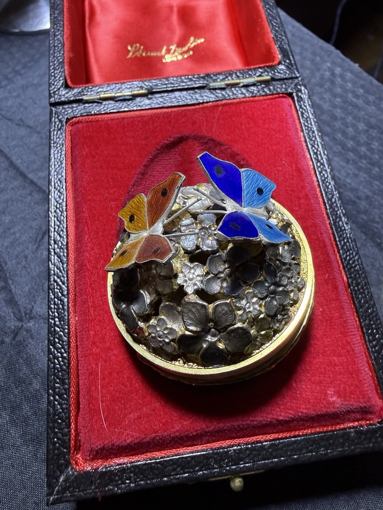 Stuart Devlin Silver Gilt Surprise Easter Egg Box No. 101 Enamel Butterflies