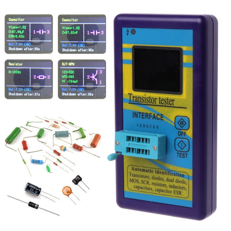 1.8" TFT Color LCD Transistor Tester Diode Triode Capacitance Meter LCR ESR CS