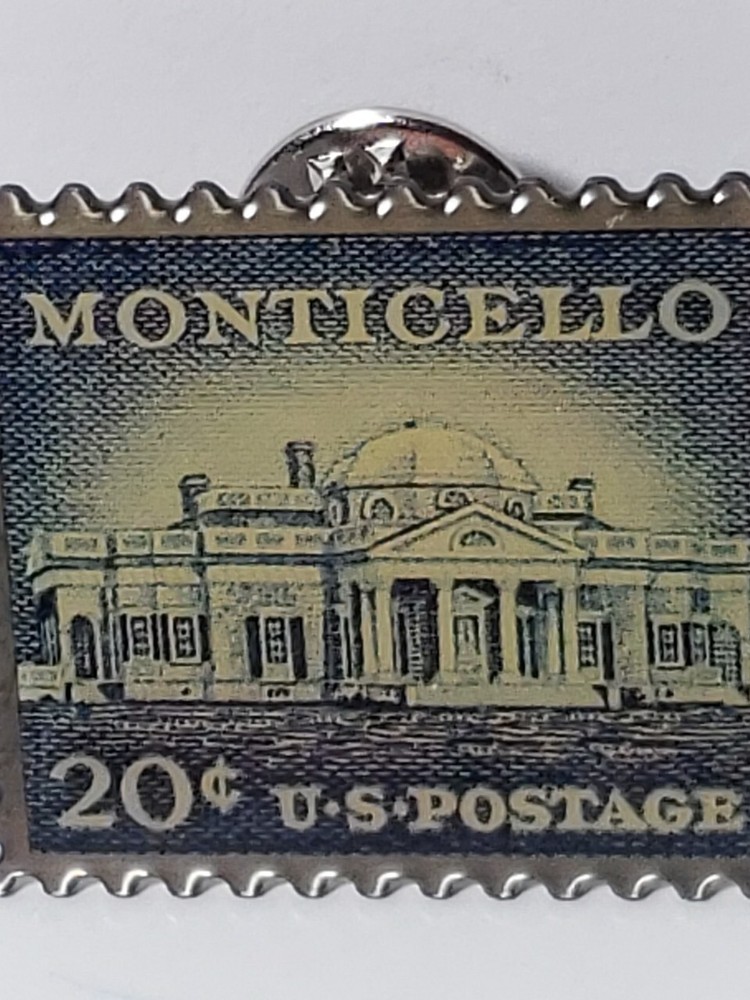 Monticello 20 cent Postage Stamp Hat Pin / Lapel Pin - New