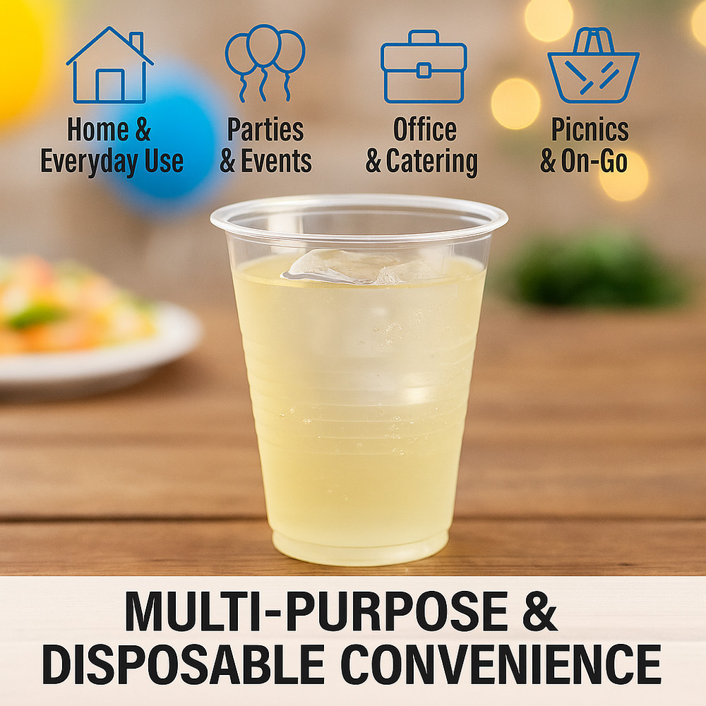 Metro Source 9 oz Clear Plastic Cups 960 Count Bulk | Durable Disposable PP Cups