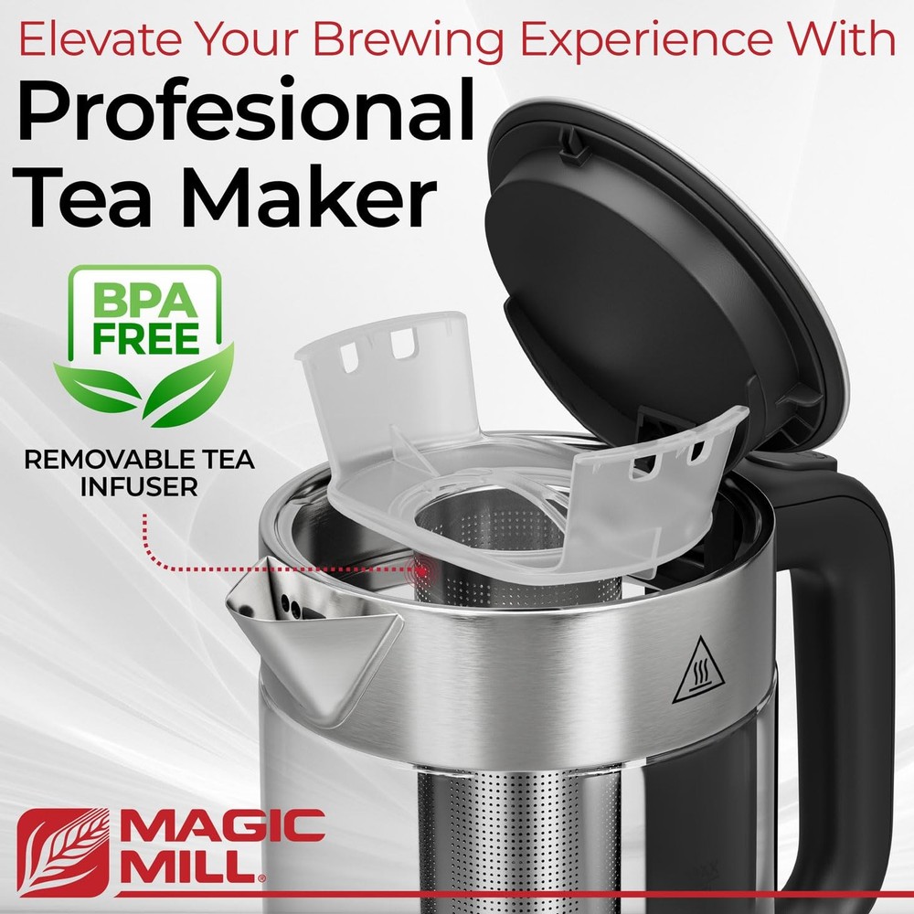 Pro Electric Kettle with tea Infuser and Temperature Control - Keep Warm Func...