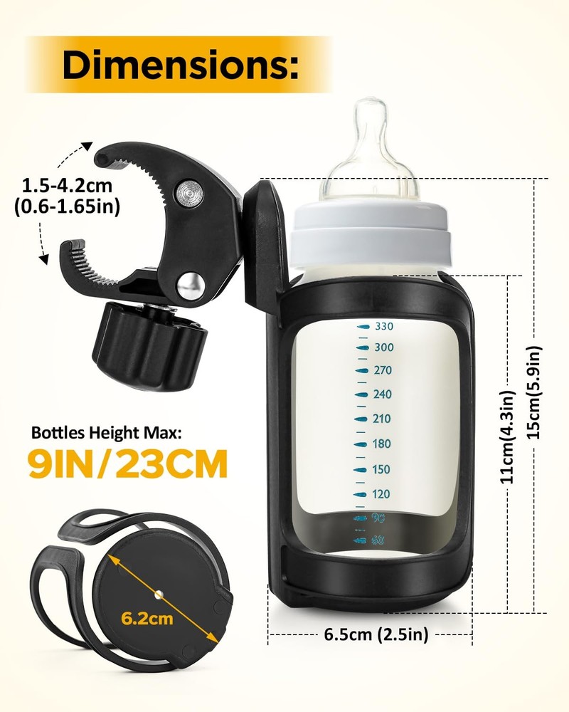 Pack of 2 Stroller Cup Holders, Universal Drinks Holder for