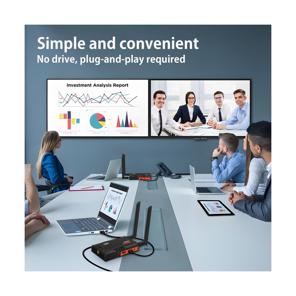 Wireless HDMI Transmitter and Receiver, Wireless HDMI Extender Kit with Loop-...